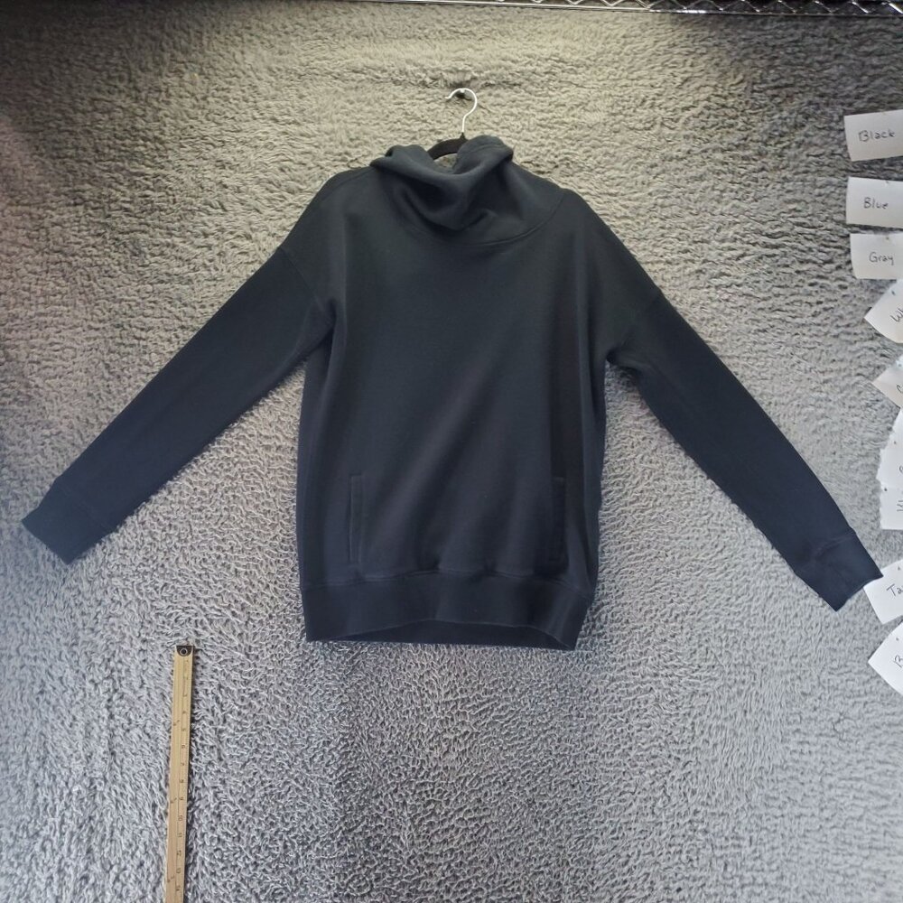 Zyia Active Sweater Womens Large Black Funnel Neck Long Sleeve Relaxed Fit